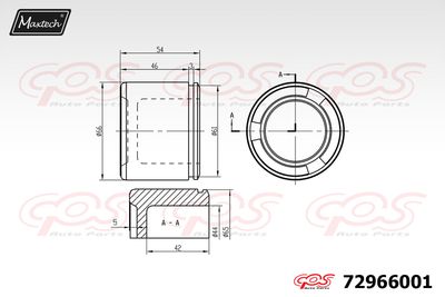 72966001 MAXTECH Поршень, корпус скобы тормоза