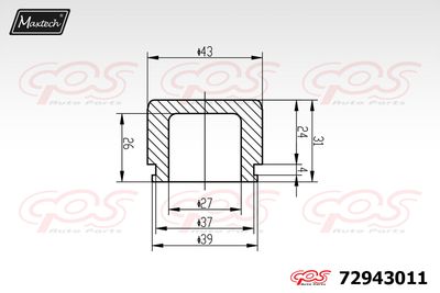 72943011 MAXTECH Поршень, корпус скобы тормоза