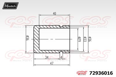 72936016 MAXTECH Поршень, корпус скобы тормоза