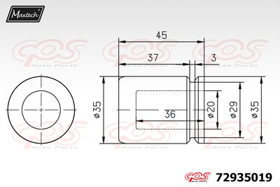 72935019 MAXTECH Поршень, корпус скобы тормоза