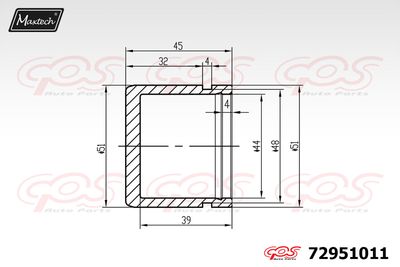 72951011 MAXTECH Поршень, корпус скобы тормоза