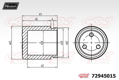 72945015 MAXTECH Поршень, корпус скобы тормоза