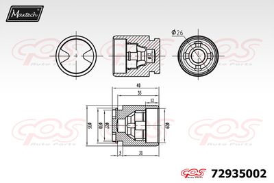 72935002 MAXTECH Поршень, корпус скобы тормоза