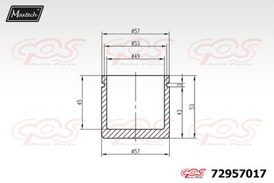 72957017 MAXTECH Поршень, корпус скобы тормоза