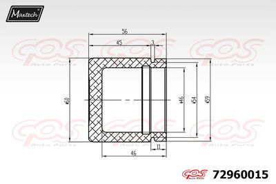 72960015 MAXTECH Поршень, корпус скобы тормоза