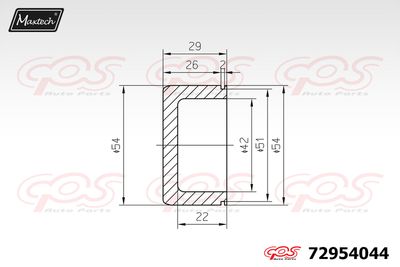 72954044 MAXTECH Поршень, корпус скобы тормоза