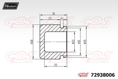 72938006 MAXTECH Поршень, корпус скобы тормоза