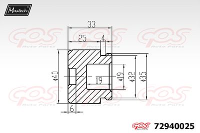 72940025 MAXTECH Поршень, корпус скобы тормоза