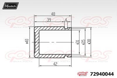 72940044 MAXTECH Поршень, корпус скобы тормоза