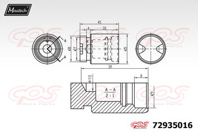 72935016 MAXTECH Поршень, корпус скобы тормоза