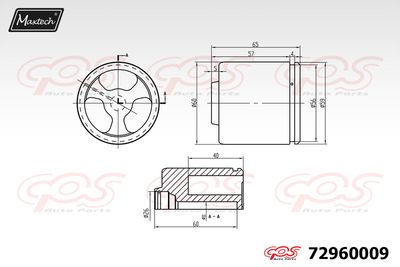 72960009 MAXTECH Поршень, корпус скобы тормоза