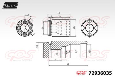 72936035 MAXTECH Поршень, корпус скобы тормоза