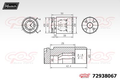 72938067 MAXTECH Поршень, корпус скобы тормоза