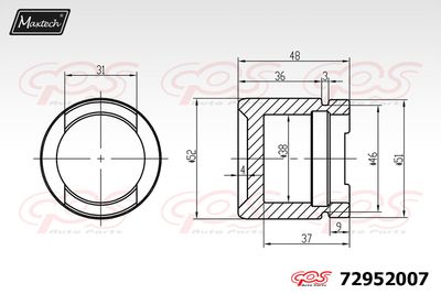 72952007 MAXTECH Поршень, корпус скобы тормоза