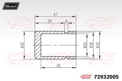 72932005 MAXTECH Поршень, корпус скобы тормоза