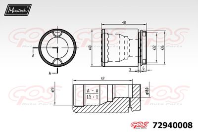 72940008 MAXTECH Поршень, корпус скобы тормоза