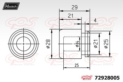 72928005 MAXTECH Поршень, корпус скобы тормоза