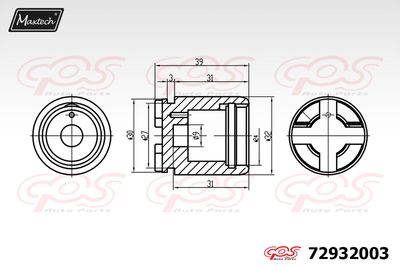 72932003 MAXTECH Поршень, корпус скобы тормоза