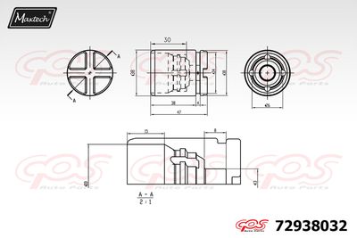 72938032 MAXTECH Поршень, корпус скобы тормоза