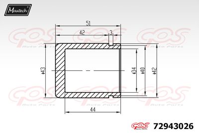 72943026 MAXTECH Поршень, корпус скобы тормоза