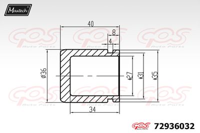 72936032 MAXTECH Поршень, корпус скобы тормоза