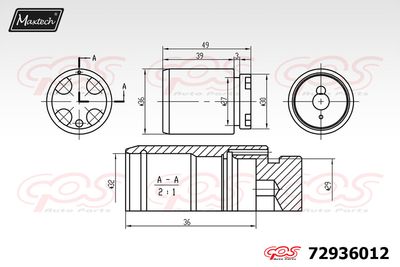 72936012 MAXTECH Поршень, корпус скобы тормоза