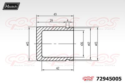 72945005 MAXTECH Поршень, корпус скобы тормоза