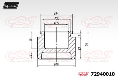 72940010 MAXTECH Поршень, корпус скобы тормоза