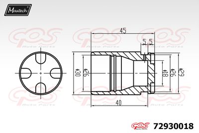 72930018 MAXTECH Поршень, корпус скобы тормоза