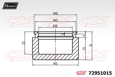 72951015 MAXTECH Поршень, корпус скобы тормоза