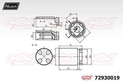 72930019 MAXTECH Поршень, корпус скобы тормоза