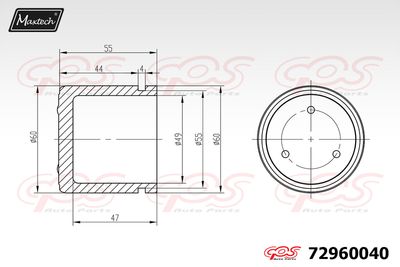 72960040 MAXTECH Поршень, корпус скобы тормоза