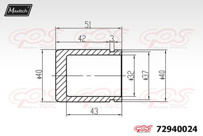 72940024 MAXTECH Поршень, корпус скобы тормоза