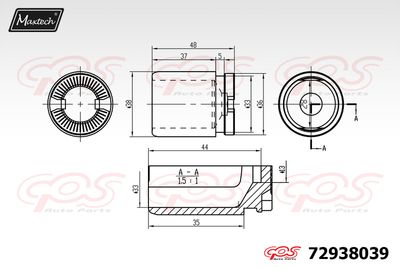 72938039 MAXTECH Поршень, корпус скобы тормоза