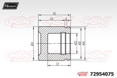 72954075 MAXTECH Поршень, корпус скобы тормоза