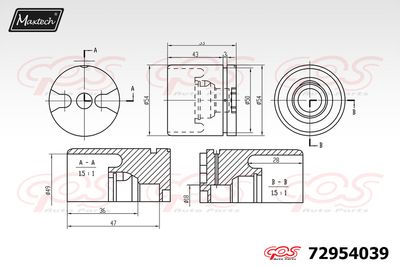 72954039 MAXTECH Поршень, корпус скобы тормоза