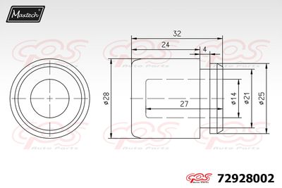 72928002 MAXTECH Поршень, корпус скобы тормоза