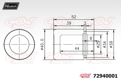 72940001 MAXTECH Поршень, корпус скобы тормоза