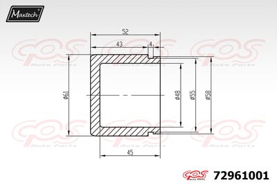 72961001 MAXTECH Поршень, корпус скобы тормоза