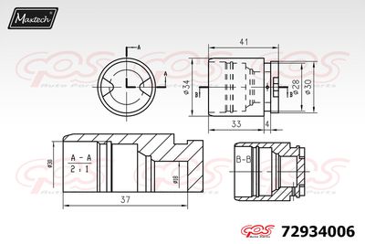 72934006 MAXTECH Поршень, корпус скобы тормоза