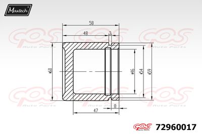 72960017 MAXTECH Поршень, корпус скобы тормоза