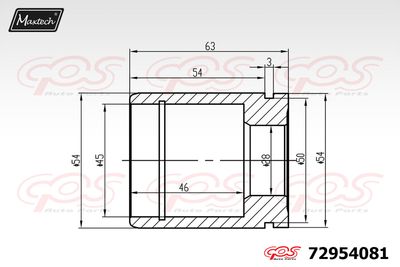 72954081 MAXTECH Поршень, корпус скобы тормоза