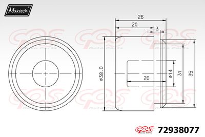 72938077 MAXTECH Поршень, корпус скобы тормоза