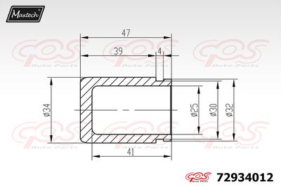 72934012 MAXTECH Поршень, корпус скобы тормоза