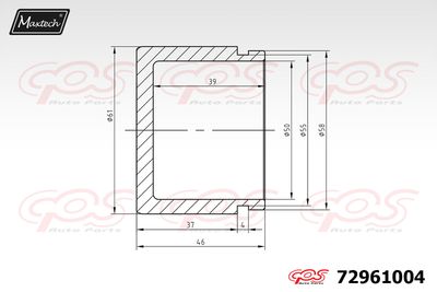 72961004 MAXTECH Поршень, корпус скобы тормоза