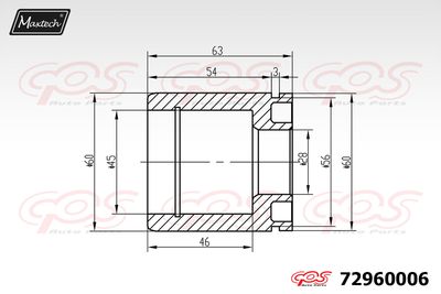 72960006 MAXTECH Поршень, корпус скобы тормоза