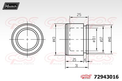 72943016 MAXTECH Поршень, корпус скобы тормоза