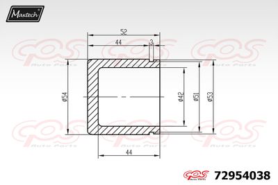 72954038 MAXTECH Поршень, корпус скобы тормоза