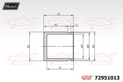 72951013 MAXTECH Поршень, корпус скобы тормоза