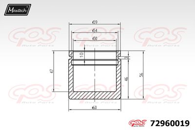 72960019 MAXTECH Поршень, корпус скобы тормоза